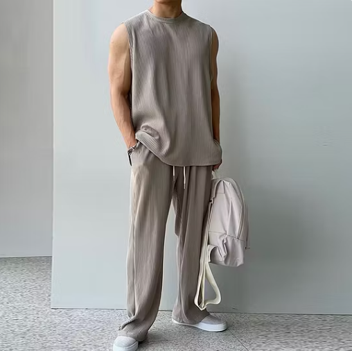 Men’s Ribbed Sleeveless Lounge Set