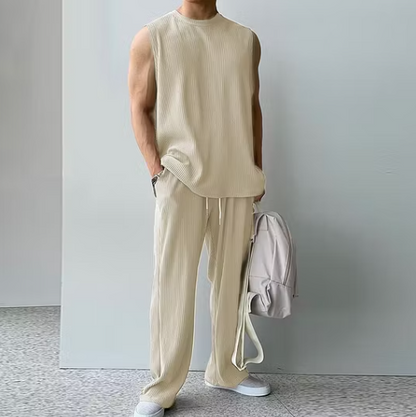 Men’s Ribbed Sleeveless Lounge Set