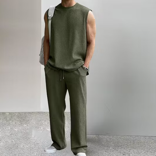 Men’s Ribbed Sleeveless Lounge Set