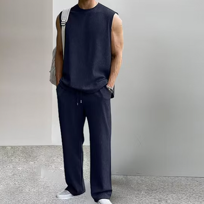 Men’s Ribbed Sleeveless Lounge Set