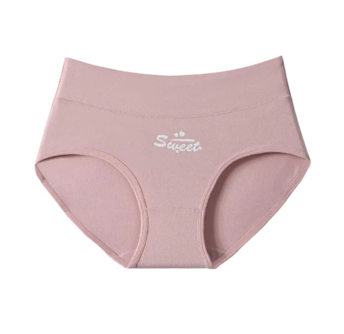 Women's Heart-Print High-Waisted Briefs – 6 Pack