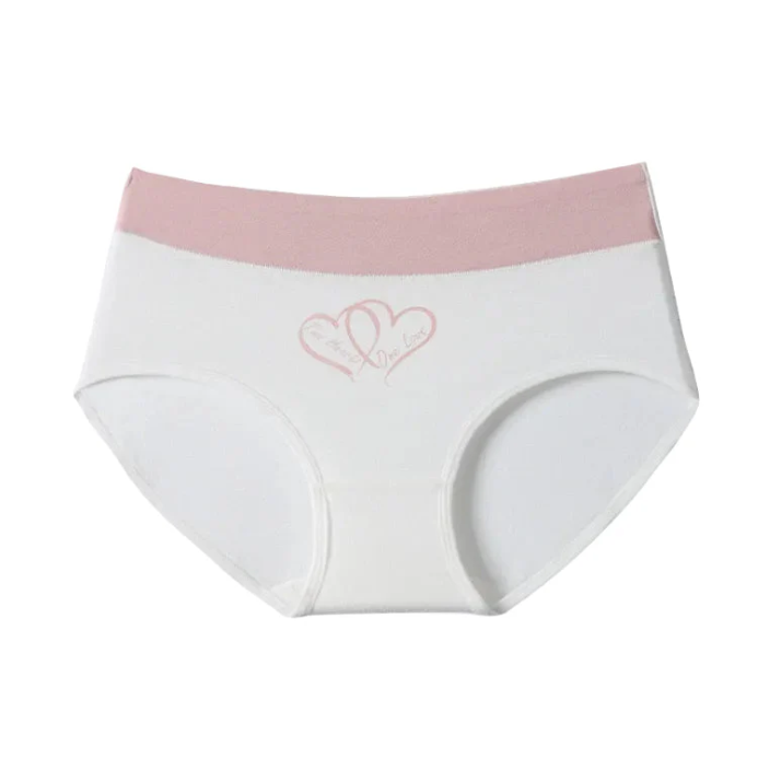 Women's Heart-Print High-Waisted Briefs – 6 Pack
