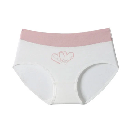 Women's Heart-Print High-Waisted Briefs – 6 Pack