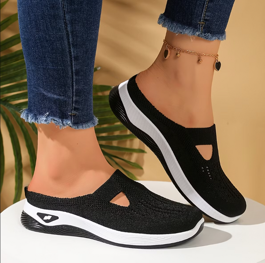 Women's Knitted Open-Back Slip-On Trainers