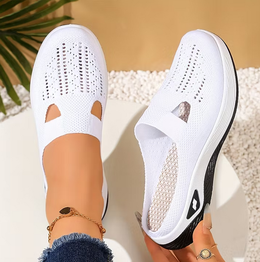 Women's Knitted Open-Back Slip-On Trainers