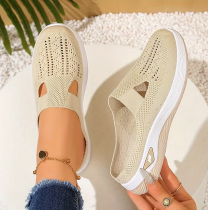 Women's Knitted Open-Back Slip-On Trainers