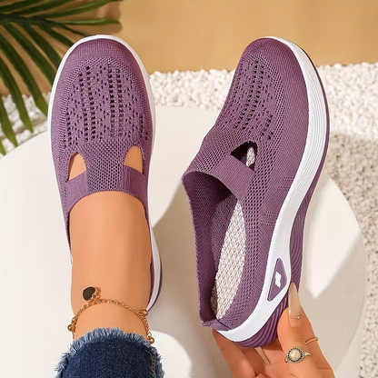 Women's Knitted Open-Back Slip-On Trainers