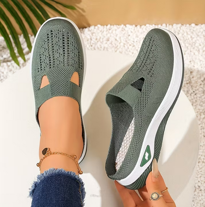 Women's Knitted Open-Back Slip-On Trainers