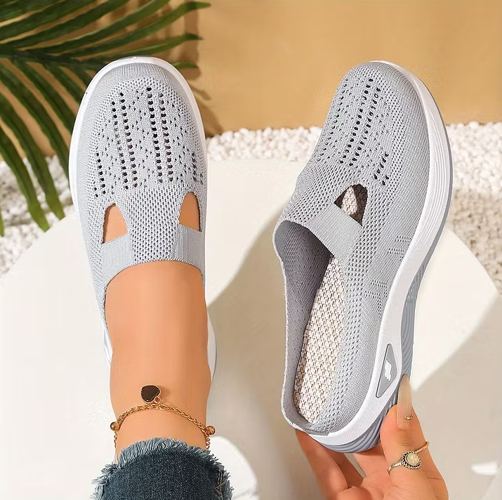 Women's Knitted Open-Back Slip-On Trainers