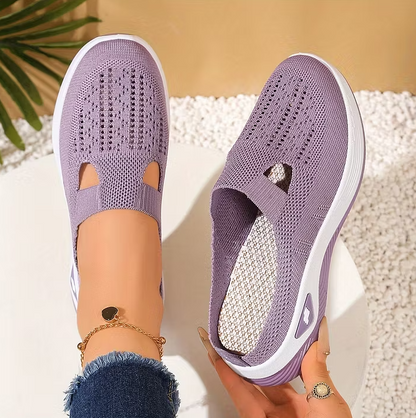 Women's Knitted Open-Back Slip-On Trainers