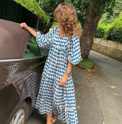 Women's Puff-Sleeve Floral Maxi Dress
