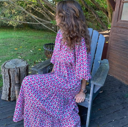 Women's Puff-Sleeve Floral Maxi Dress