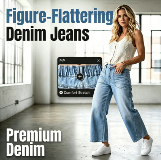 Women's Wide-Leg Jeans with Patch Pockets