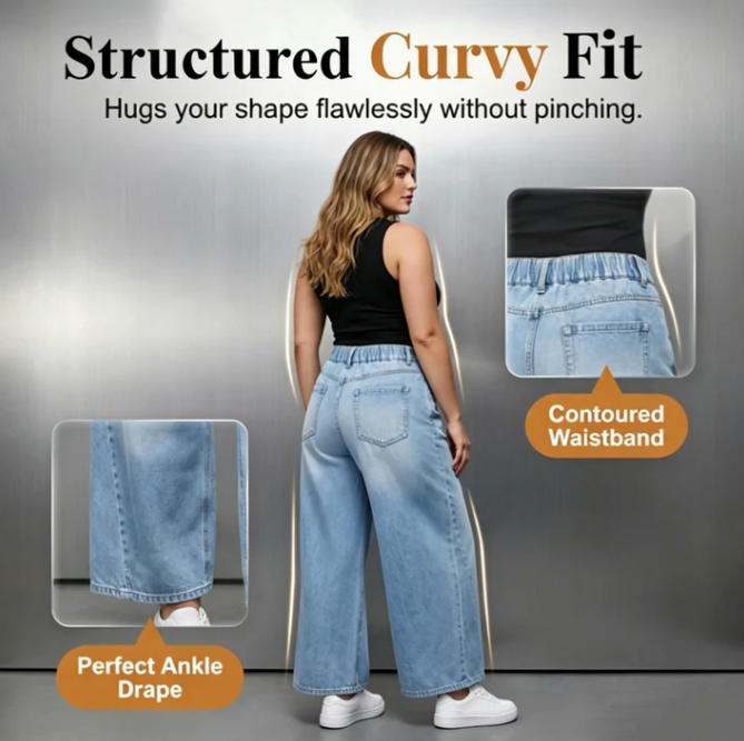 Women's Wide-Leg Jeans with Patch Pockets