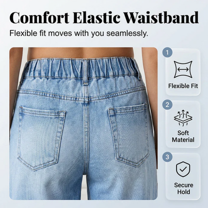Women's Wide-Leg Jeans with Patch Pockets