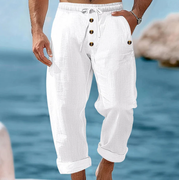 Men’s Linen Drawstring Trousers