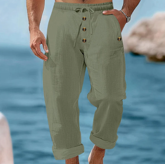 Men’s Linen Drawstring Trousers