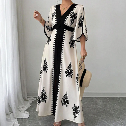 Women's Retro Print Maxi Dress