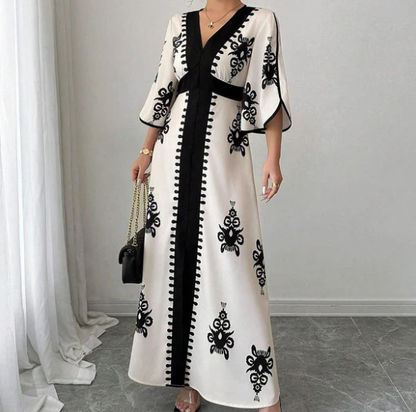 Women's Retro Print Maxi Dress
