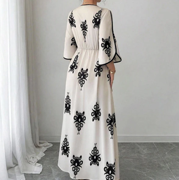 Women's Retro Print Maxi Dress