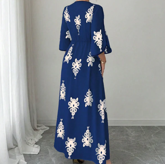 Women's Retro Print Maxi Dress
