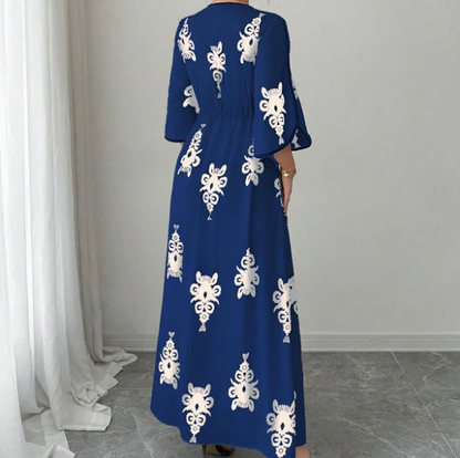 Women's Retro Print Maxi Dress