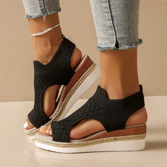 Women's Casual Platform Knit Sandals