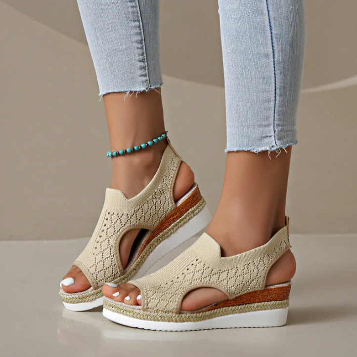 Women's Casual Platform Knit Sandals