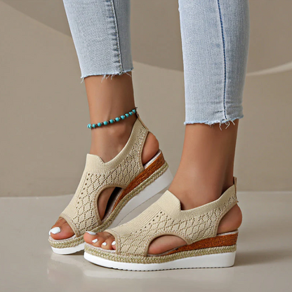 Women's Casual Platform Knit Sandals
