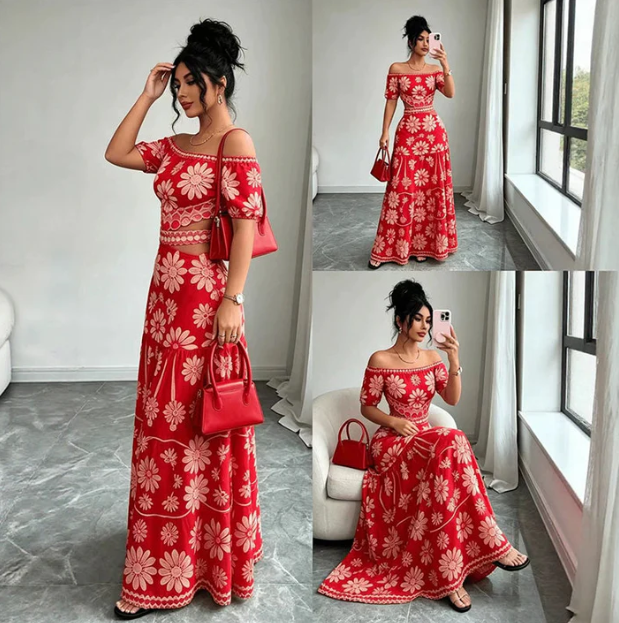 Off-the-Shoulder Daisy Maxi Dress