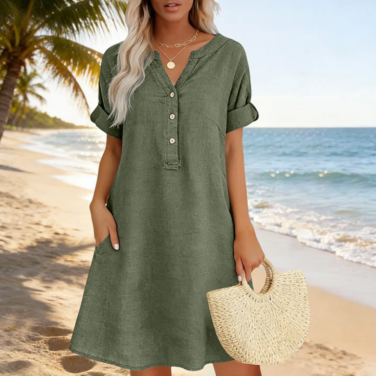 Women's V-Neck Tunic Dress