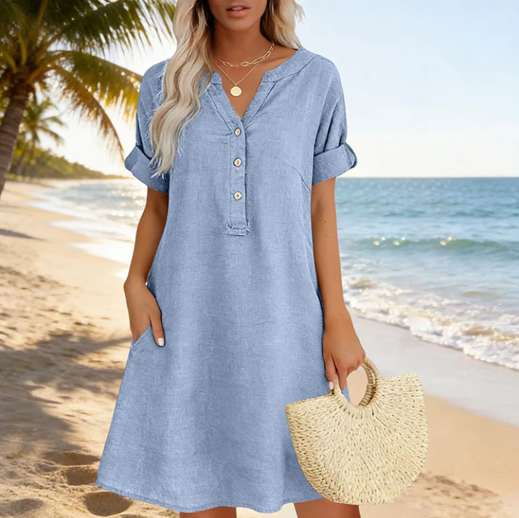 Women's V-Neck Tunic Dress