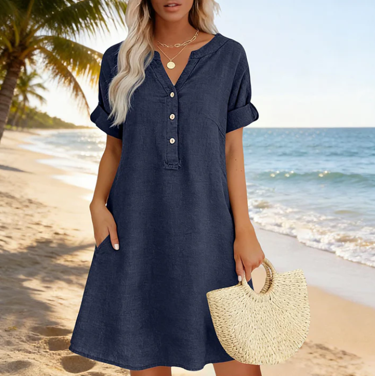 Women's V-Neck Tunic Dress