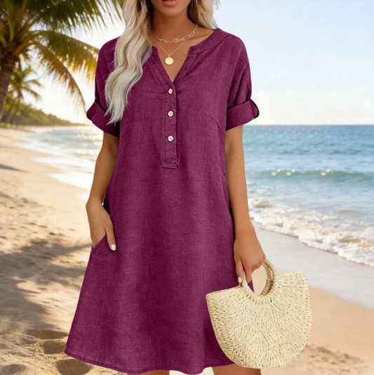 Women's V-Neck Tunic Dress