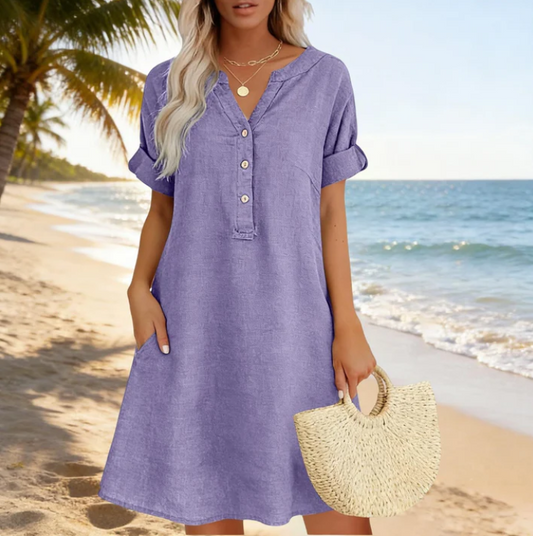 Women's V-Neck Tunic Dress
