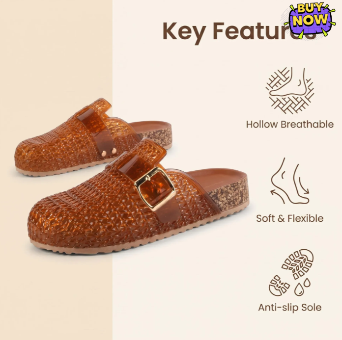 Women's Woven Buckle Slip-On Clogs