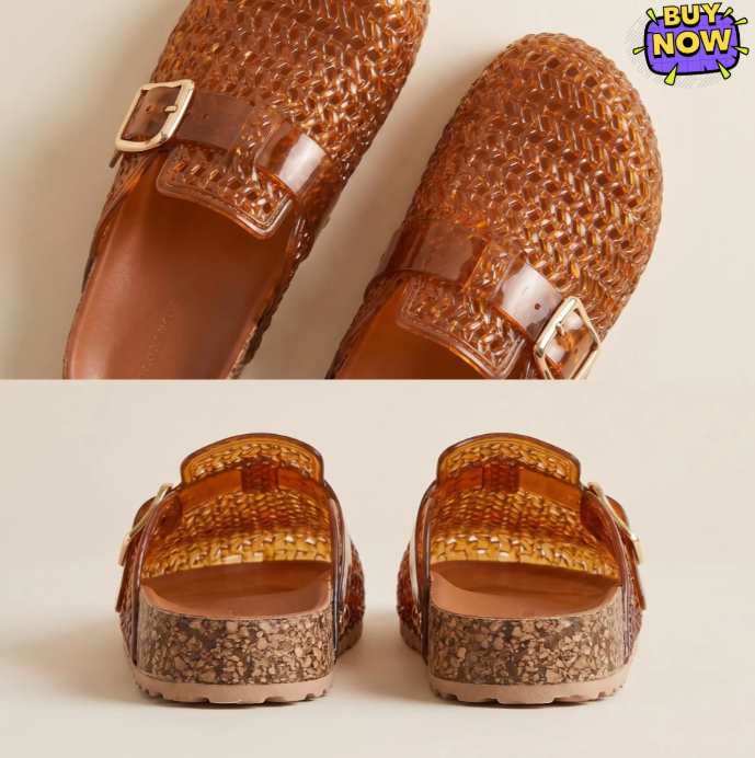 Women's Woven Buckle Slip-On Clogs