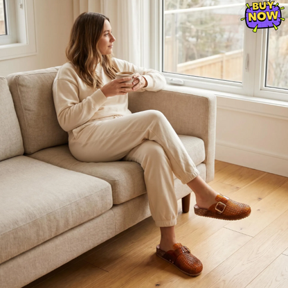 Women's Woven Buckle Slip-On Clogs