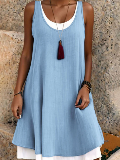 Women's Layered Sleeveless Midi Dress