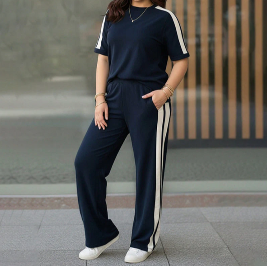 Contrast Stripe Two-Piece Lounge Set
