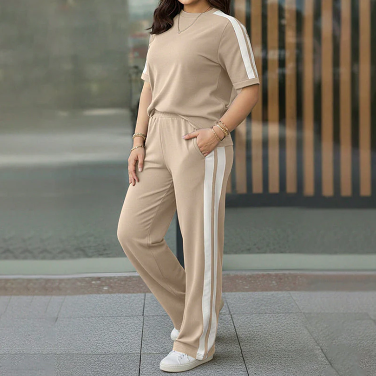 Contrast Stripe Two-Piece Lounge Set