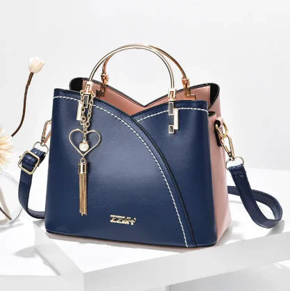 Women’s Modern Two-Tone Top-Handle Crossbody Handbag