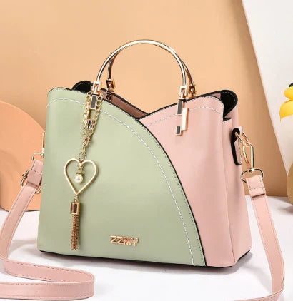 Women’s Modern Two-Tone Top-Handle Crossbody Handbag