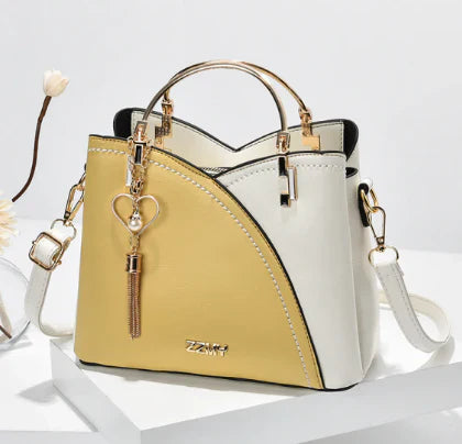 Women’s Modern Two-Tone Top-Handle Crossbody Handbag