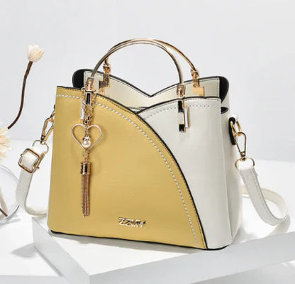 Women’s Modern Two-Tone Top-Handle Crossbody Handbag