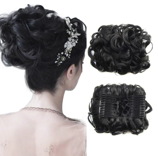 Women’s Messy Curly Bun Hair Extension Scrunchie