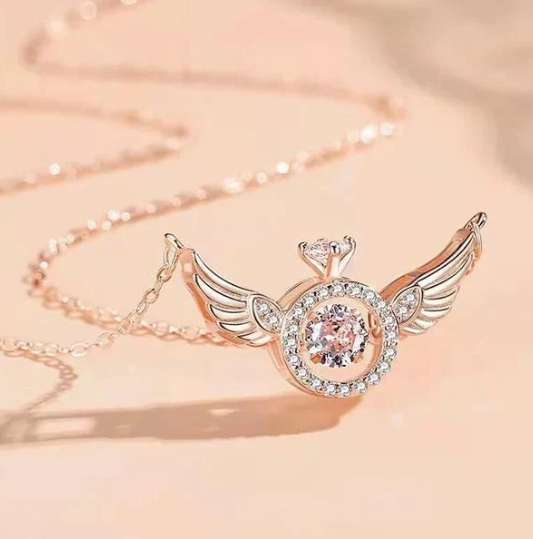 Women’s Guardian Angel Wings CZ Pendant Necklace
