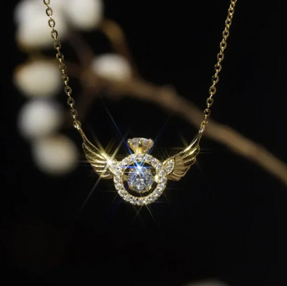 Women’s Guardian Angel Wings CZ Pendant Necklace