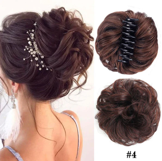 Women’s Clip-On Bun Hair Extension with Claw Clip