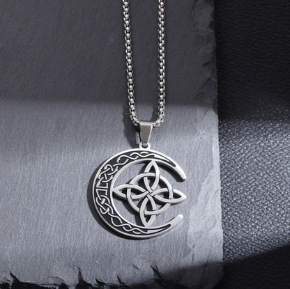 Celtic Moon Symbol Pendant Necklace